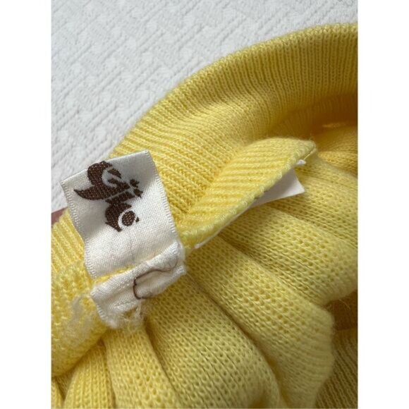 Vintage Women's XS Small High Waisted butter Yellow Accordion Pleated Midi Skirt - Picture 10 of 16